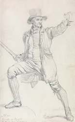 Étude pour le personnage central du tableau de Ward "The Deer Stealer" (Le voleur de cerfs)