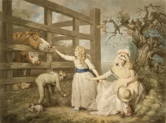 Enfants compatissants, gravé par William Ward (1766-1826) 1793