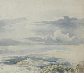 Paysage avec un château sur une colline