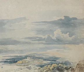 Paysage avec un château sur une colline