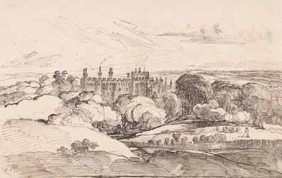 Le château de Lea vu du haut des bois