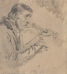 M. James Derby jouant du violon