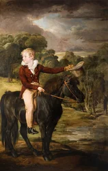 Portrait de Lord Stanhope 1805-66 à cheval sur un poney, 1815
