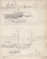 Études de bateaux sur une rivière