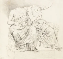 Étude de deux statues classiques sans tête