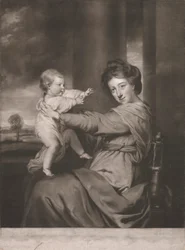 Caroline Duchesse de Marlborough avec Lady Caroline Spencer sa fille