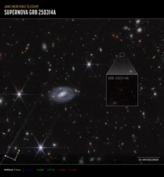 GRB 250314A : gros plan (image prise par la caméra NIRCam de Compass)
