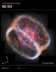 Nébuleuse planétaire NGC 1514 (image prise par MIRI Compass)