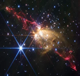 Jet stellaire dans Sh2-284 (image NIRCam)