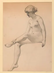 Femme nue assise