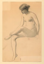Femme nue assise
