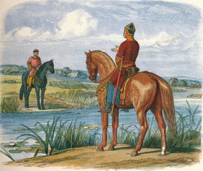 Henri et Étienne se concertent à travers la Tamise, 1153