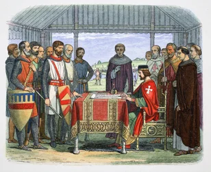 Le roi Jean signe la Grande Charte, Runnymede, Surrey, 1215, 1864