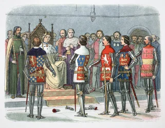 Nobles devant le roi Richard II, Westminster, 1387, 1864
