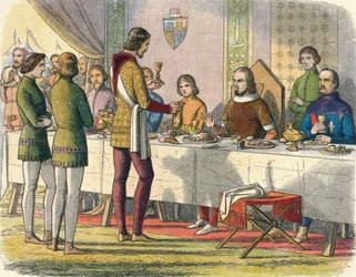 Le Prince sert le roi Jean à table, 1356