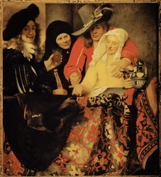 Chez la procuratrice (huile sur toile)