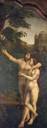 Adam et Ève, panneau arrière du Triptyque de Malvern