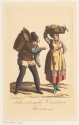 Types de pêcheurs de Scheveningen (Schevelingsche Vischboer, en Boerin)