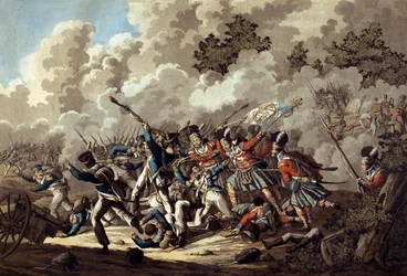 Défaite de la Garde française par les Highlanders, La Haye Sainte, pendant la bataille de Waterloo