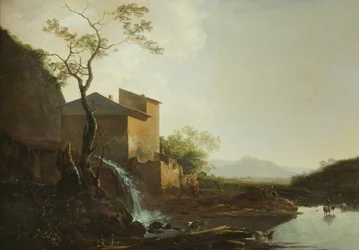 Paysage avec moulin à eau