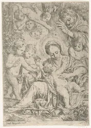 La Sainte Famille avec des anges