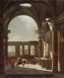 Caprice architectural avec figures orientales