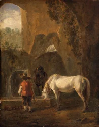 Un cheval buvant