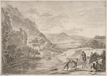 Pêcheurs près du Tibre, de la série Vues de Rome et de ses environs