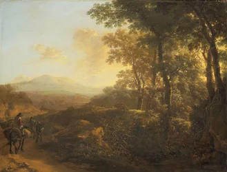 Paysage italien avec muletier, vers 1645-1650 (huile sur panneau)