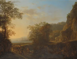 Paysage italien avec vue sur un port