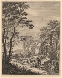 La charrette à bœufs : Vue entre Ancône et Sinigaglia