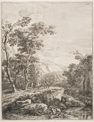 Paysages italiens debout : Femme à la mule