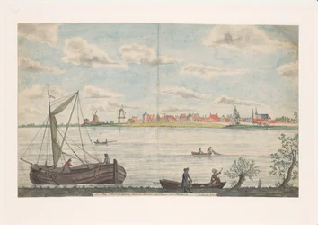 La ville de Schoonhooven sur la rivière le Rhin en Hollande
