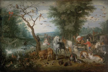 Paysage paradisiaque avec animaux