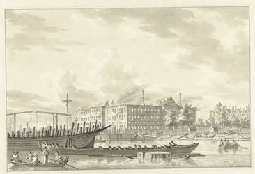 Lands Zeemagazijn na de brand, 1791