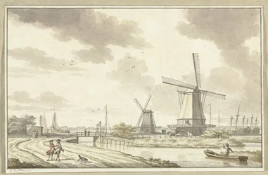 Vue sur Zandhoek, hors de Haarlemmerpoort à Amsterdam