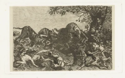 Chasse au sanglier avec des chiens