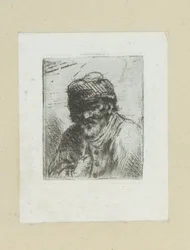 Vieil homme barbu avec bonnet