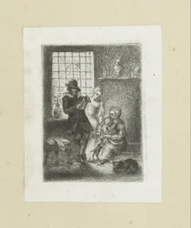 Intérieur avec une famille