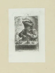Homme à la table à manger