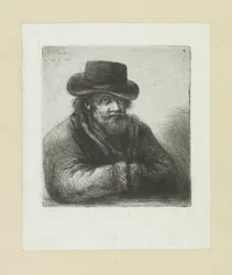 Vieil homme avec barbe et chapeau (série: L