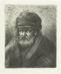 Vieil homme avec barbe et bonnet