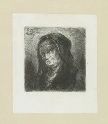 Vieille femme avec un voile noir