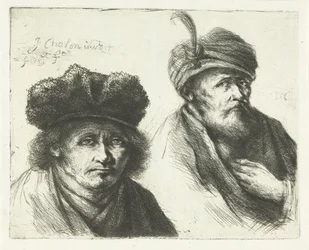 Deux hommes, avec chapeau et turban
