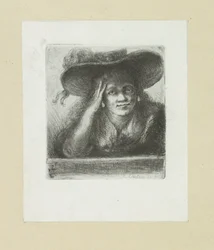 Femme au chapeau rond