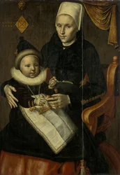 Mère et enfant en Hollande du Nord Costume