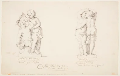 Dessin, Projets pour un groupe statuaire : "Amitié, Accord, 1726