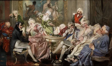 Compagnie courtoise dans un salon