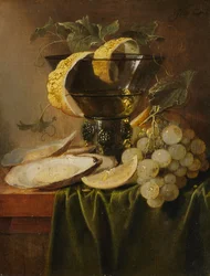 Nature morte avec un verre et des huîtres, vers 1640