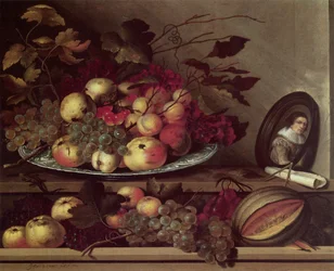 Nature morte aux fruits et autoportrait